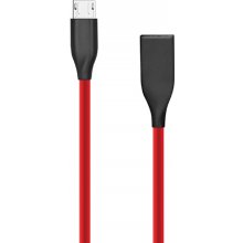 Silicone cable USB - Micro USB (red, 1m)