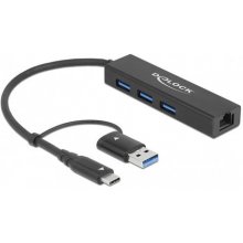 Delock 3 Port USB 3.2Gen1 Hub Gigabit LAN...