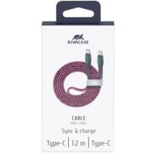 RIVACASE CABLE USB-C TO USB-C 1.2M/RED...