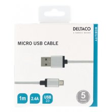 Deltaco USB Sync/Charging Cable, braided...