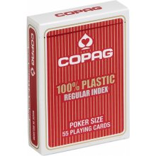 Cards Poker 100% Plastic PKJ. Red deck...