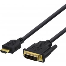 DELTACO HDMI-DVI-кабель,  1080p и 60Hz, 1м...