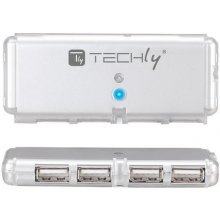 TECHly USB 2.0 Mini Hub, 4-Port, silber
