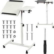 Maclean mobile desk/laptop stand, white...
