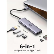 Ugreen CM511 5-in-1 Adapter USB-C Hub to 3x...