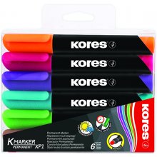 Kores Marker permanentne XP2, 6 värvi
