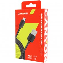CANYON UM-1, Micro USB cable, 1M, Black...