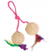 Trixie Toy for cats 2 balls on a rope, jute...
