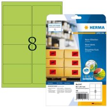 Herma Etiketten A4 neon-grün 99,1x67,7 mm...