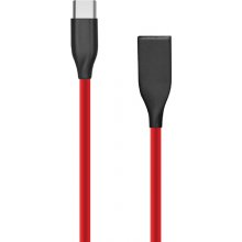 Silicone cable USB - USB-C (red, 2m)