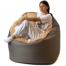 Go Gift Sako bag pouf Fluffy brown XXL 140 x...