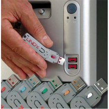 Lindy USB Port Locks 4xORANGE+Key