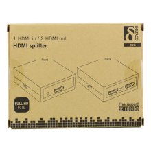 DELTACO HDMI splitter 1xHDMI, 2XHDMI out...