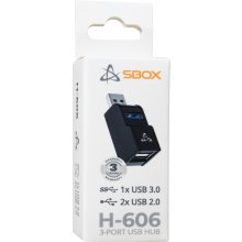Sbox H-606 3 Port USB-A (1x 3,0, 2x 2,0)