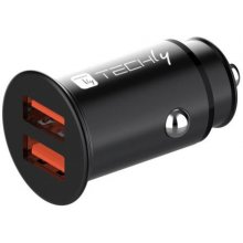 Techly Mini Car Charger 2 Ports USB-A Quick...