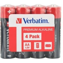 VERBATIM ALKALINE BATTERY AA 4 PACK (SHRINK...