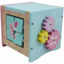 Wooden educational cube Pastel