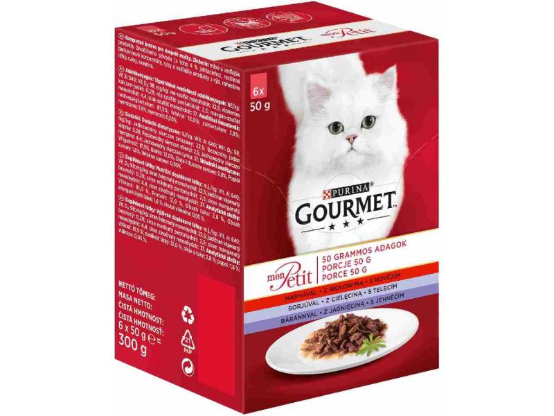 Purina GOURMET Mon Petit Meat Mix - wet cat food - 6 x 50 g - Pets24.ee