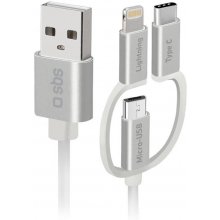 SBS Cable 3-in-1 USB / USB-C / MicroUSB...