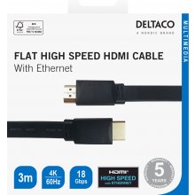 DELTACO Flat High Speed HDMI cable with...