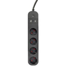 Gembird TSL-PS-S4U-01 Smart power strip 4 AC...