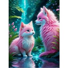 Norimpex Diamond Mosaic - Pink Foxes