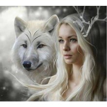 Norimpex Diamond mosaic - Wolf with woman