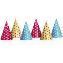 PartyDeco Party Hats Dots, mix, 10cm