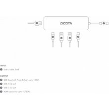 DICOTA USB-C 5-in-1 Video Hub 4K PD 100W