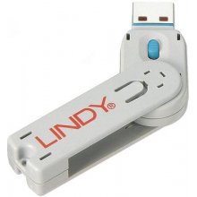 LINDY USB PORT BLOCKER KEY/BLUE 40622