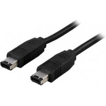 DELTACO FW-1 FireWire cable 1 m 6-p Black