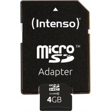 Intenso MEMORY MICRO SDHC 4GB C10/W/ADAPTER...