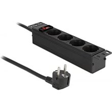 DELOCK 10 socket strip 4-way 1U bk - with...