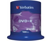 VERBATIM 1x100 DVD+R 4,7GB 16x Speed, matt...