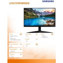 Monitor Samsung LF24T370FWR computer 61 cm...