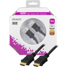 Deltaco Cable HDMI-HDMI, 3.0m, black...