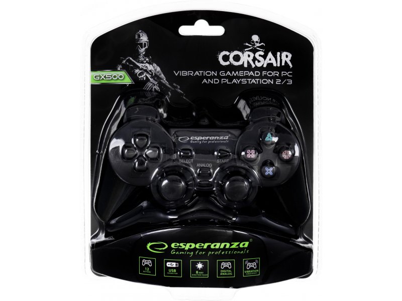 Esperanza GAMEPAD EG106 wires for PS3 PC with - 01.ee
