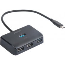 Deltaco USB-C jaotur, 5 Gbps, 4x USB-A, must