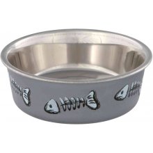 Trixie Stainless steel bowl with plastic...