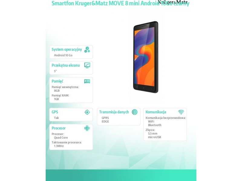 Kruger Matz Smartphone Krugermatz Mo Ve 8 Mini Android 10go Km0463 1 B 01 Ee