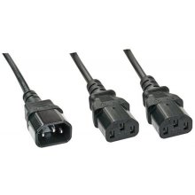 Lindy 1m IEC Splitter Cable IEC C14 to 2 x...