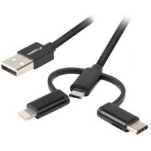 Lanberg | CA-3IN1-11CC-0010-BK | USB-A to...