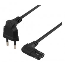 DELTACO ungrounded device cable, 2m, angled...