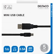 Deltaco USB 2.0 mini B cable suitable for...