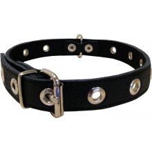 HIPPIE PET Collar leather 2.3x52cm, black
