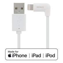 DELTACO Lighting Cable, USB-A / Angled...
