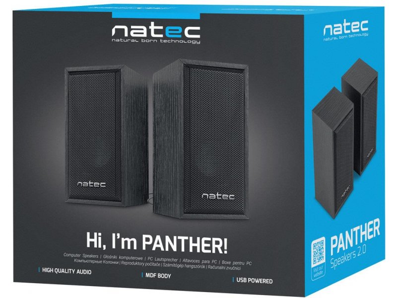 2.0 6W NAT black Panther RMS speakers NGL-1229 Computer