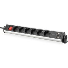Digitus 6-way office power strip with 3x USB...
