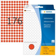 HERMA Vielzwecketiketten rot 8 mm rund...