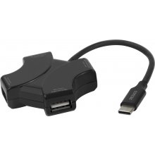 DELTACO USB-C концентратор,  4x USB-A 480...